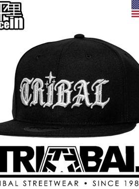 【北京现货】Tribal gear官网购回snapback 黑色街头匪帮哥特字体