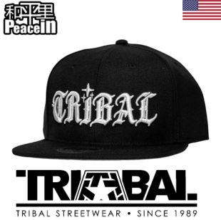 【北京现货】Tribal gear官网购回snapback 黑色街头匪帮哥特字体