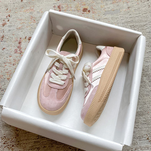 女2025秋冬新款 复古软底阿甘鞋 休闲鞋 百搭板鞋 子厚底小白鞋 德训鞋