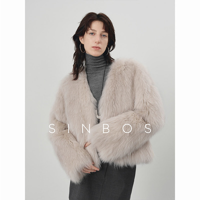 【钱老板推荐】SINBOS流霜 芬兰进口SAGA狐狸毛老钱风SF3F50245