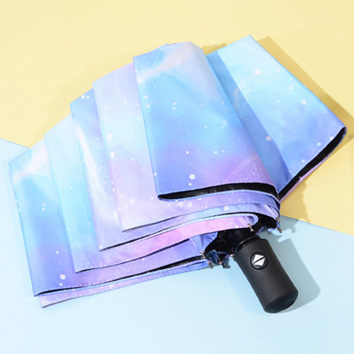 晴雨两用渐变黑胶防晒伞