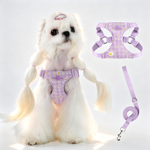 狗狗牵引绳背心式胸背带马尔济斯约克夏小型犬外出轻松遛狗牵引绳