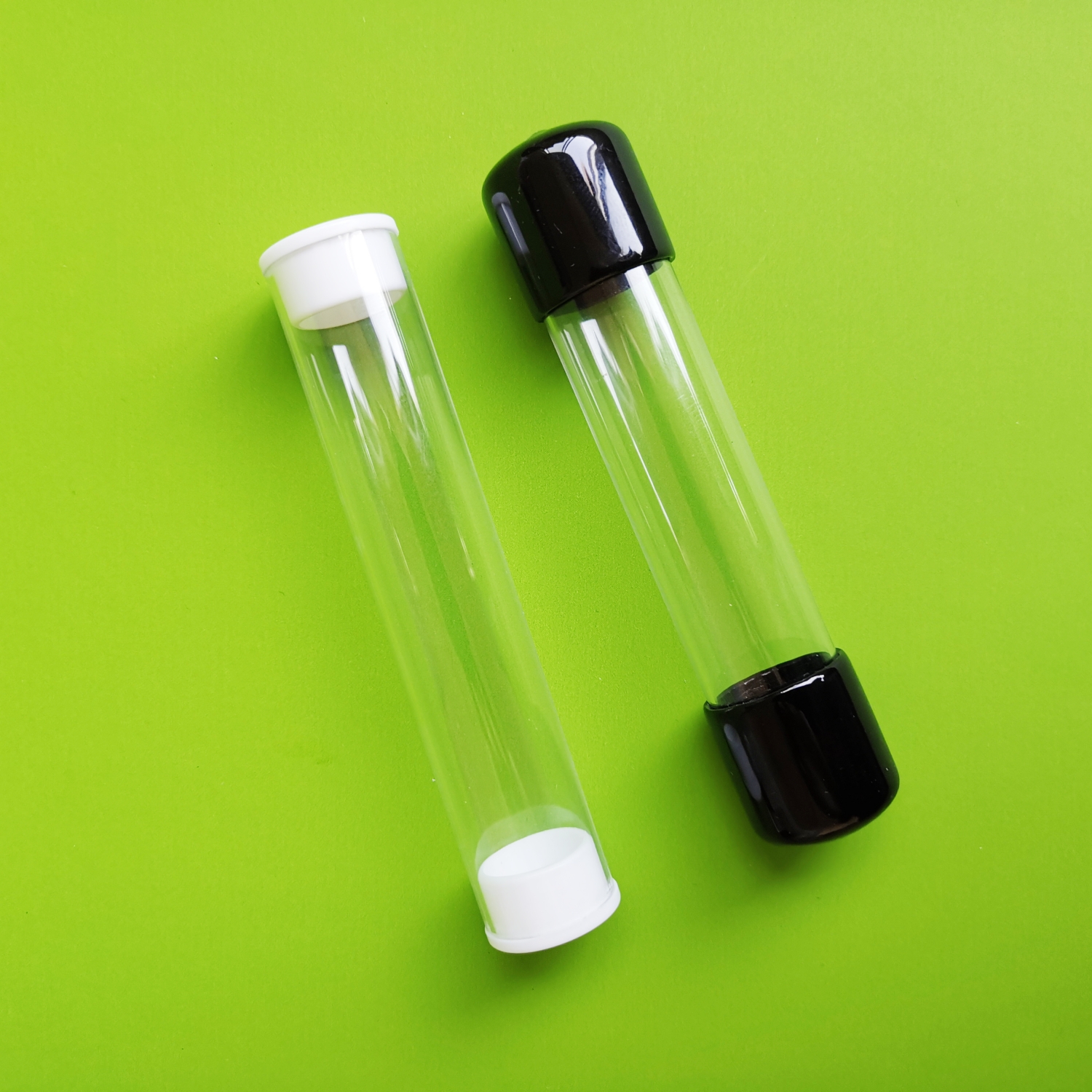 塑料透明管带盖子透明PC管防尘包装管磁铁包装外径20内径18定制