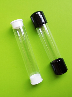 塑料透明管带盖子透明PC管防尘包装管磁铁包装外径20内径18定制