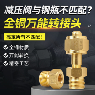 气体钢瓶转接头QF-21A转接头G5/8转w21.8转G1/2正反丝cga580