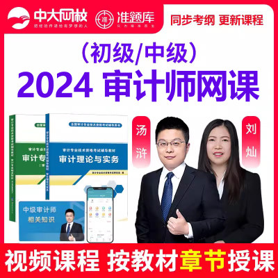 中大网校2024年初级中级审计师汤浒刘灿视频教材真题题库课程网课