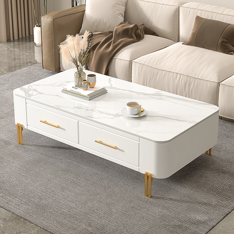 茶几客厅专用轻奢现代简约岩板茶几桌客厅家用茶几电视机柜组合