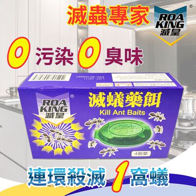ROA KING灭皇香港品牌灭蚁药饵灭虫专家蚂蚁灭蚁杀蚁黑蚁2gx4个版