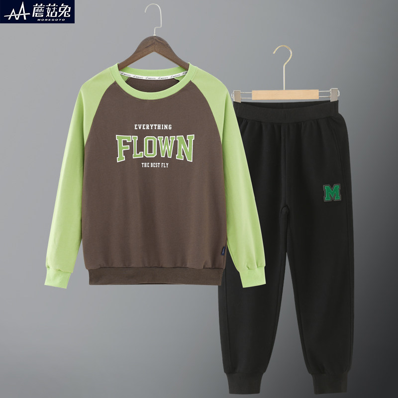 胖男童卫衣套装春秋款2025新款男孩运动服青少年初中生秋装套装潮