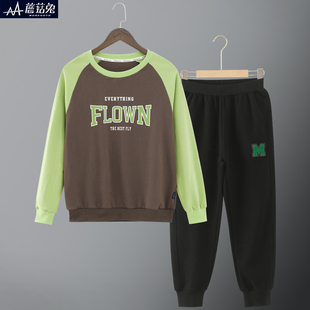 胖男童卫衣套装春秋款2025新款男孩运动服青少年初中生秋装套装潮