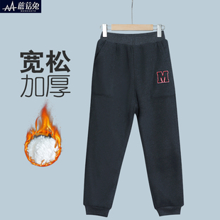 胖男童棉裤外穿加绒加厚长裤冬季中大童运动裤胖男孩一条过冬裤子