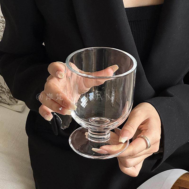 ins风矮脚玻璃杯家用冷饮杯