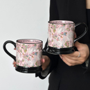 岸梵復古陶瓷杯高顏值馬克杯咖啡杯子家用辦公室水杯早餐杯牛奶杯