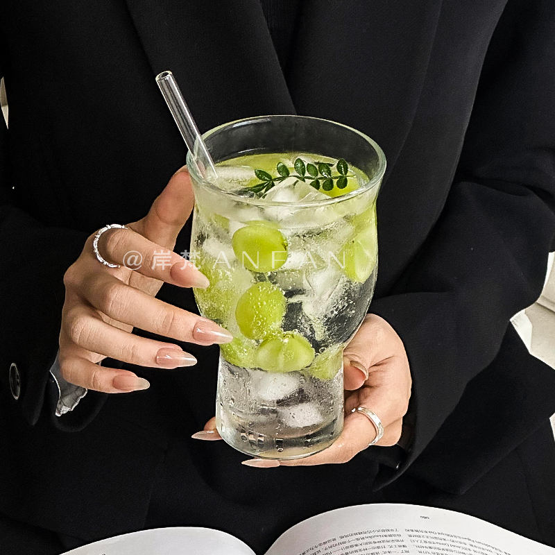 ins风冰川纹高颜值家用啤酒杯