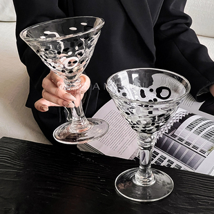 ins风复古高脚杯玻璃杯家用鸡尾酒杯创意个性 咖啡杯果汁饮料杯子
