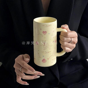 杯子咖啡杯 创意设计扑克猫咪马克杯可爱陶瓷牛奶杯闺蜜礼物礼盒装