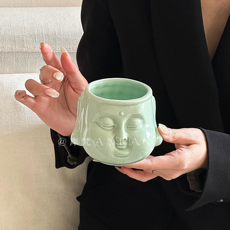 佛头马克杯我佛瓷杯禅意咖啡杯