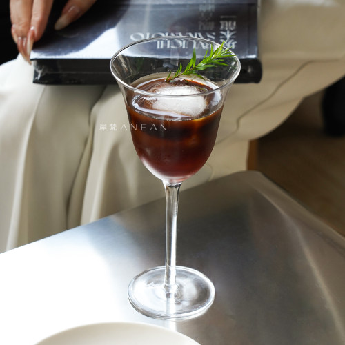 岸梵ins古典喇叭高脚玻璃杯复古马天尼杯气泡酒杯香槟杯鸡尾酒杯