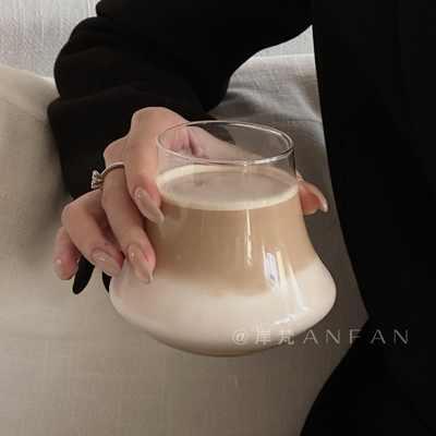 ins网红玻璃杯冰美式拿铁杯咖啡