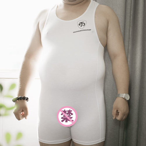 性感运动弹力胖熊大码连体内裤