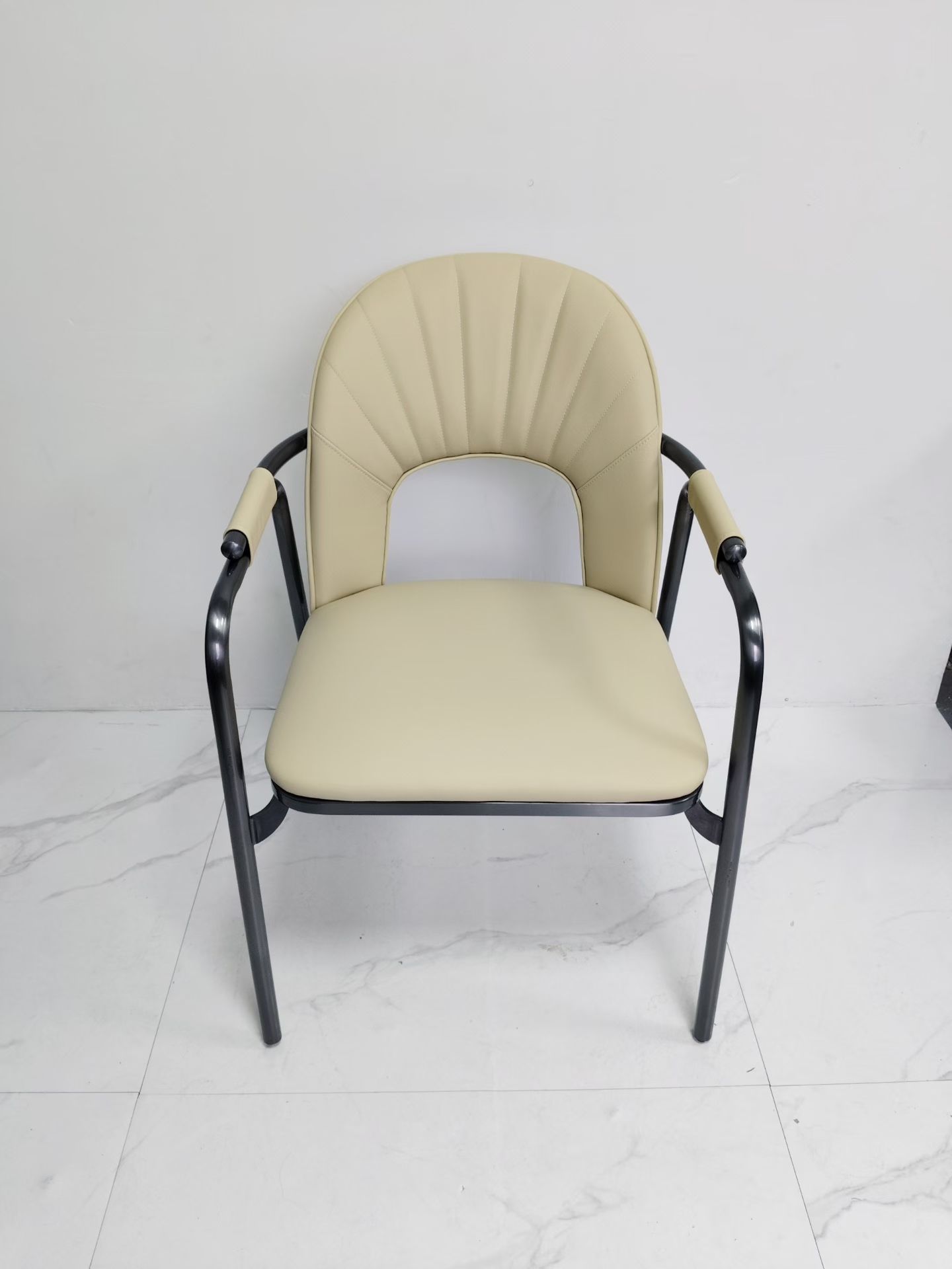 轻奢茶椅主人椅单人靠背椅子简约办公室书桌椅别墅高端不锈钢餐椅