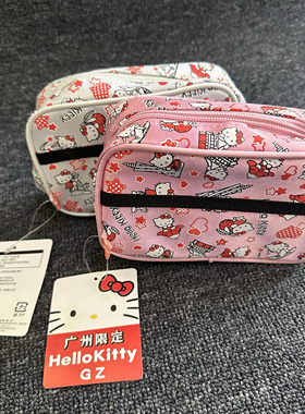 正版哈喽kitty化妆袋中古物品1999年制收藏品三丽鸥凯蒂猫化妆包