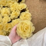 Атмосферная желтая заколка-крабик, аксессуар для волос, в цветочек, изысканный стиль