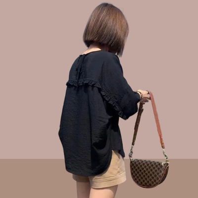 五分袖雪纺衫mm遮肉显瘦爆款上衣