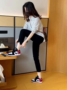 轻熟风套装女港味通勤条纹职业衬衫百搭长袖衬衣九分西装裤两件套