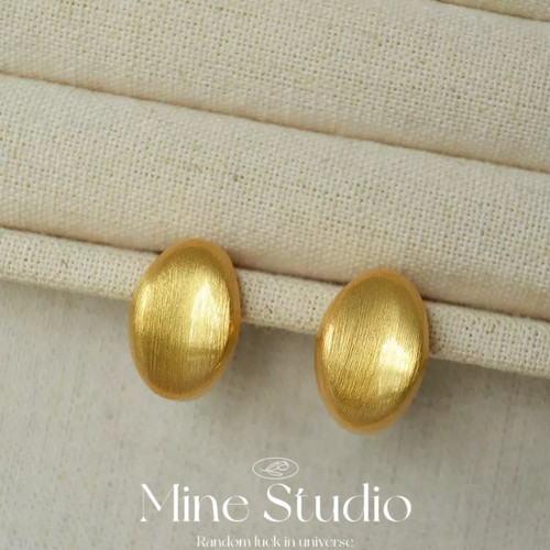 Mine Studio·2026春夏新款5G金拉丝耳钉小众设计耳环女新年百搭