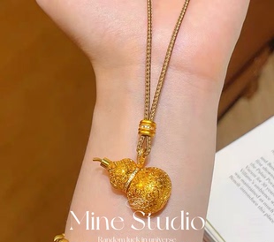 Mine Studio·2026新款古法掐丝招g人葫芦吊坠福禄项链挂坠毛衣链