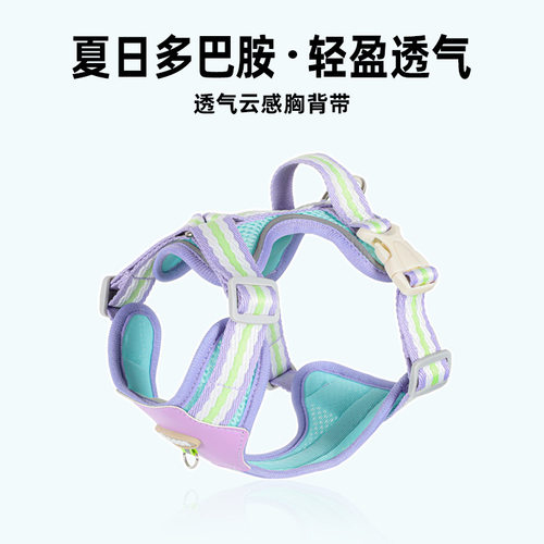 小型犬透气网布胸背牵引绳不沾毛