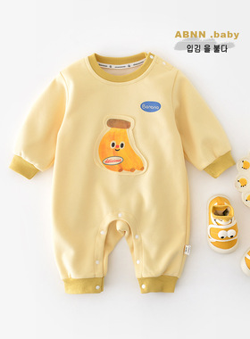 阿宝囡囡儿童秋款卡通长袖爬服 新生儿宝宝香蕉公仔连身衣53560