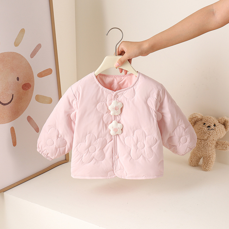 婴儿连体衣羽绒服冬季轻薄新国标90白鸭绒宝宝外套外出保暖爬
