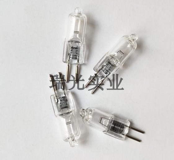 插针灯泡显微镜灯泡6V5W10W15W20W30W手电筒插泡卤素小灯泡暖光