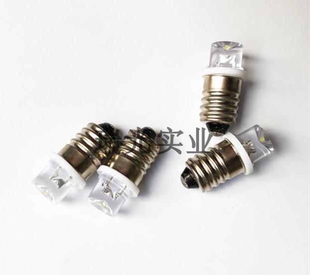 散光LED按钮小灯泡6.3V12V24V28V30V螺口卡口小灯泡E10B9平头LED