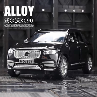 1:32 沃尔沃XC90合金车模型送定制车牌灯光音乐回力6开门仿真摆设