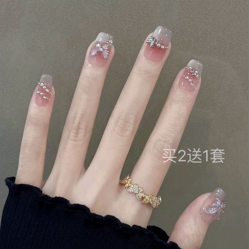 短款穿戴甲高级感轻奢假指甲贴片显白猫眼美甲片成品新娘假指甲片