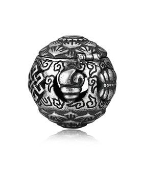 藏式纯银做旧八吉祥隔珠珠串配饰