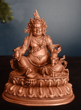 西藏纯铜黄财神佛像密宗佛像红铜占巴拉招财供奉摆件3寸7寸