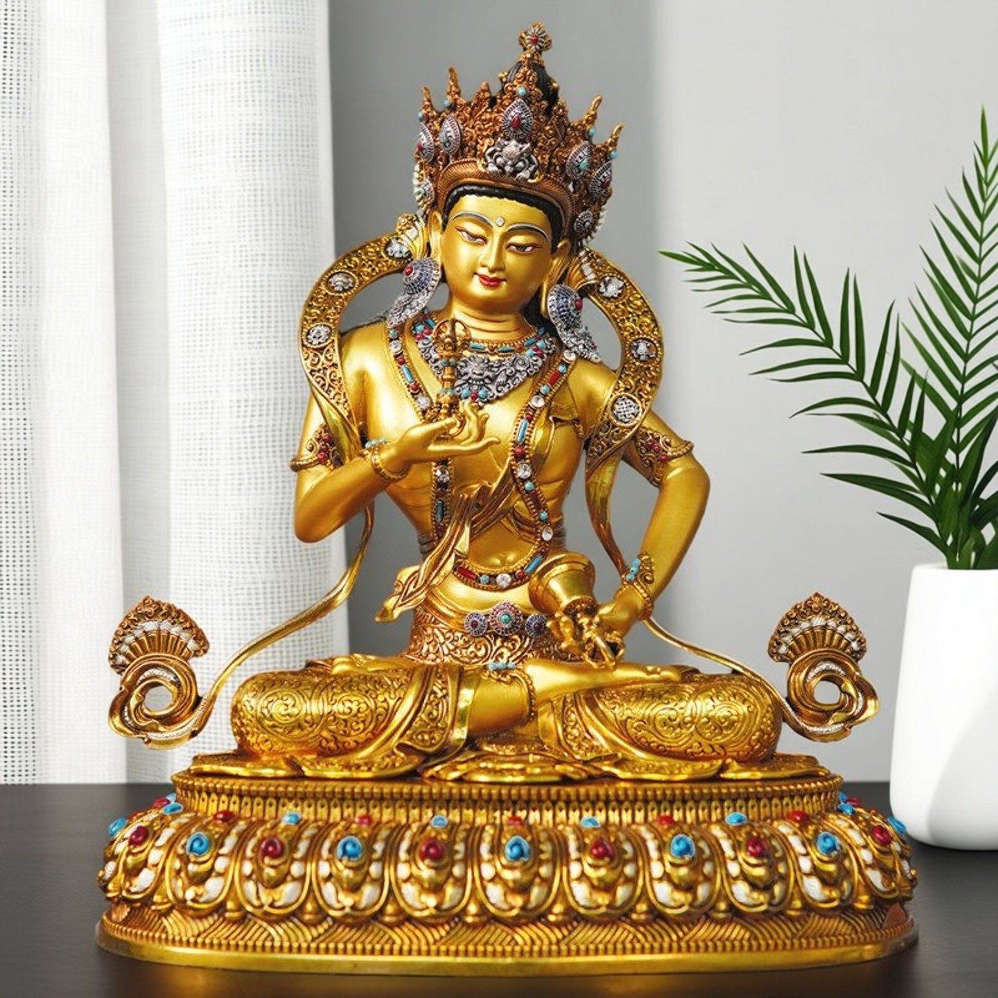 尼泊尔工艺铜鎏金金刚萨埵佛像纯铜手工錾刻金刚萨垛菩萨铜像摆件,家居饰品,桌面摆件,淘宝优惠券,粉丝福利购,淘宝优惠卷