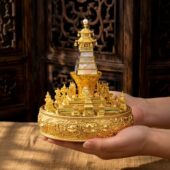 黄铜镀金三十七堆贝母曼扎盘民族风居家供修曼达盘曼茶罗装 饰摆件