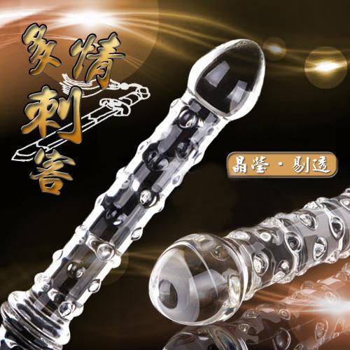 浮点按摩器水晶玻璃器器双头龙大颗粒浮点局部按摩器女用自律放松
