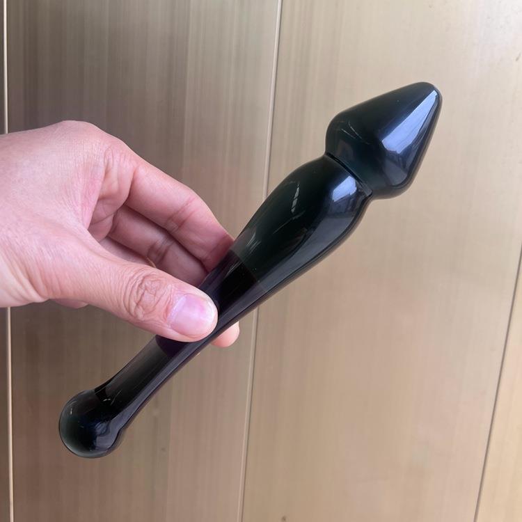 黑YD44 仿真 按摩棒耐高温舒缓门穴位器具玻璃棒水晶局部外用玻璃