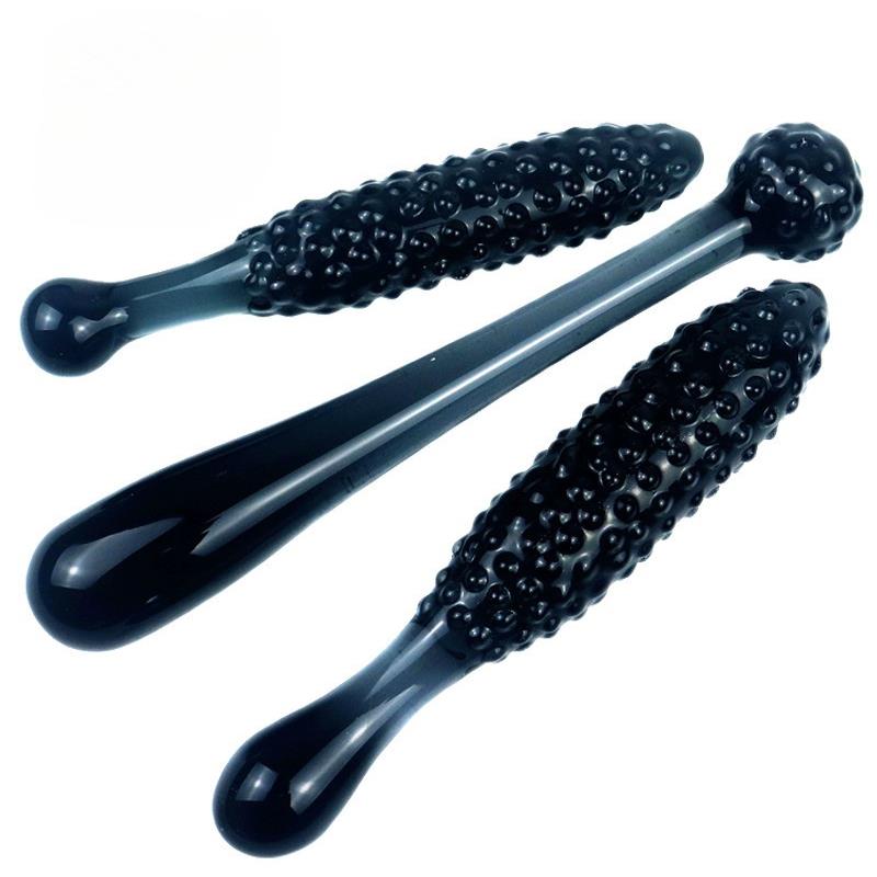 黑色玻璃玉米按摩器小号黑色透明玻璃凸点按摩器局部按摩器女按摩