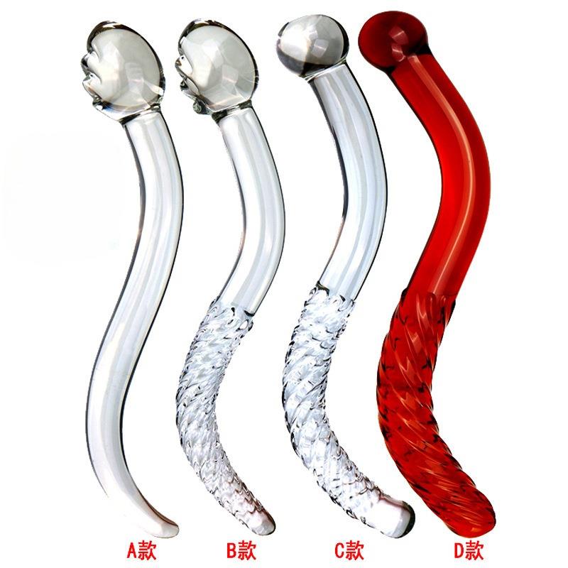 按摩用大号透明玻璃蛇型器器 女用器具 私密菊部双用 放松解压器