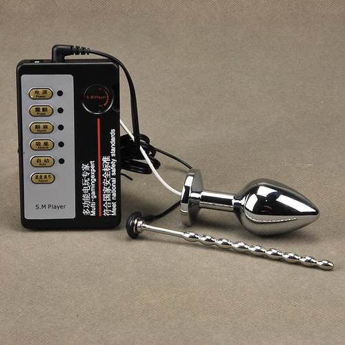 Male penis electric shock punishment toy urethral dilator