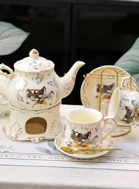 马到福来客厅待客水杯高颜值陶瓷水壶咖啡杯高档精致乔迁之喜礼物