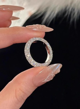 显白s925纯银满钻高级感圈圈戒指