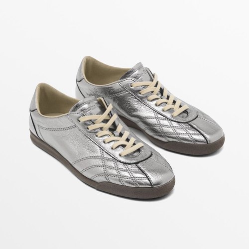 西班牙小众MD女鞋 2025春秋休闲风复古真皮系带平底运动鞋德训鞋